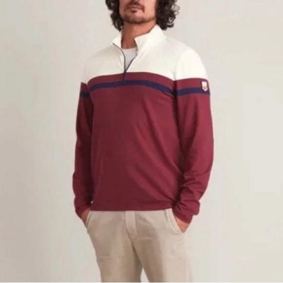 Men’s Marine Layer x Lost & Found Cordovan Natural Quarter Zip Pullover szM - Picture 2 of 8